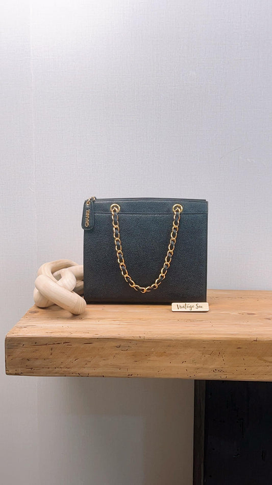 Chanel Black Caviar Shopper Tote (GHW)