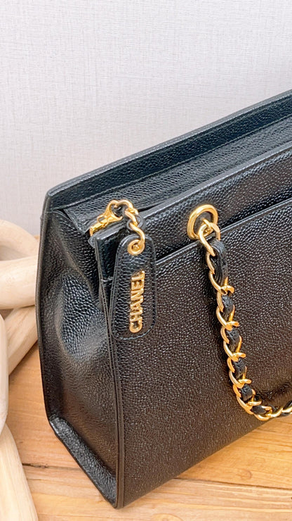 Chanel Black Caviar Shopper Tote (GHW)
