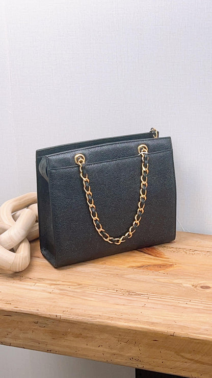 Chanel Black Caviar Shopper Tote (GHW)