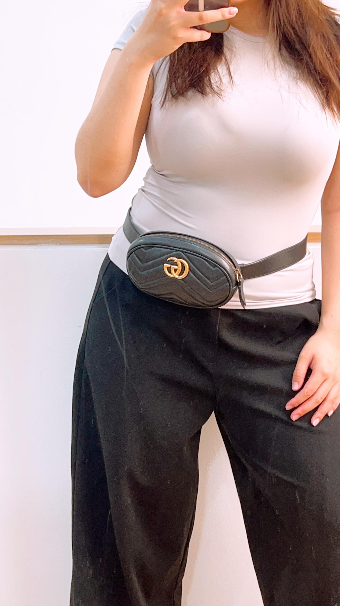 Gucci Black Marmont Belt Bag (GHW)