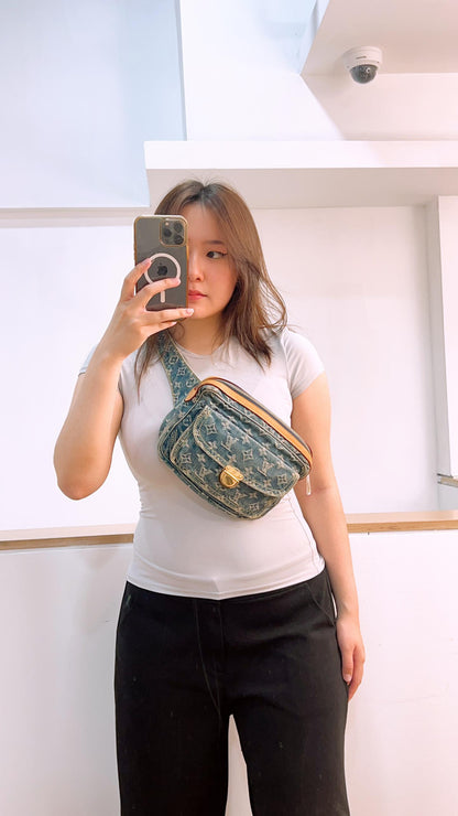 LV Monogram Denim Belt Bag
