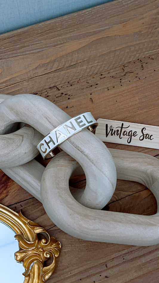 Chanel 22s White Enamel Cuff Bracelet