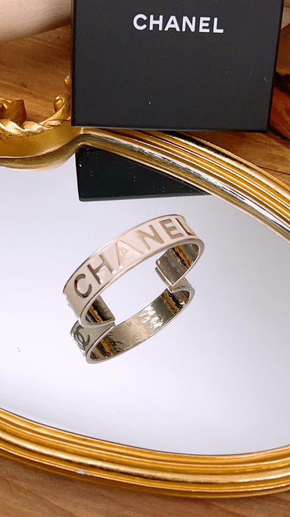 Chanel 22s White Enamel Cuff Bracelet