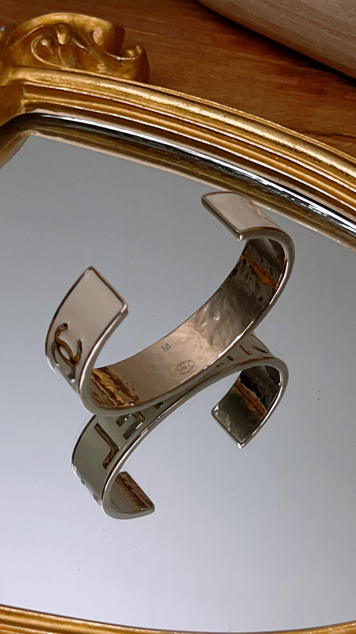 Chanel 22s White Enamel Cuff Bracelet