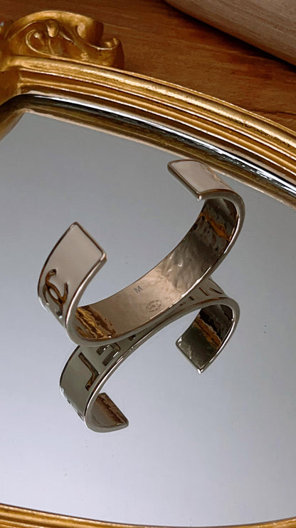 Chanel 22s White Enamel Cuff Bracelet
