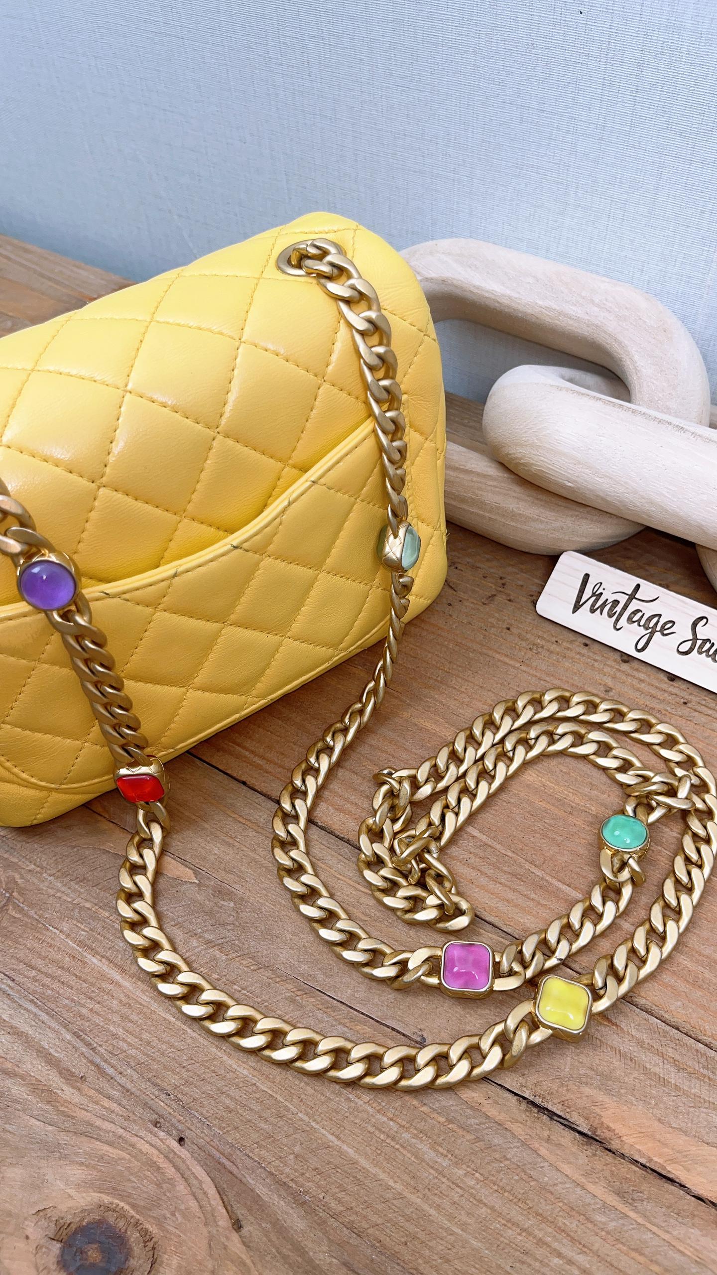 Chanel Yellow Lambskin Seasonal Mini Rectangular Flap (GHW)