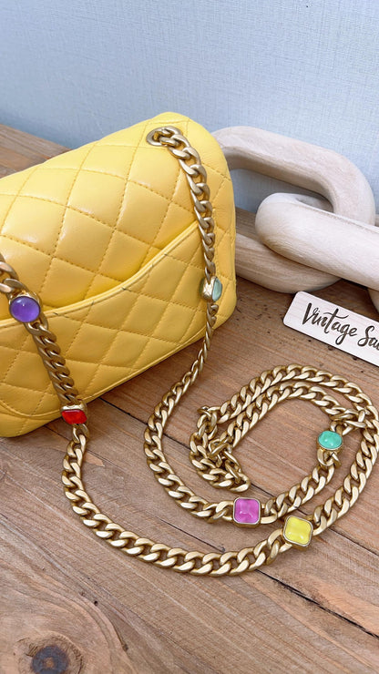 Chanel Yellow Lambskin Seasonal Mini Rectangular Flap (GHW)