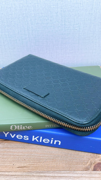 Gucci Black Microguccisima Zip Wallet