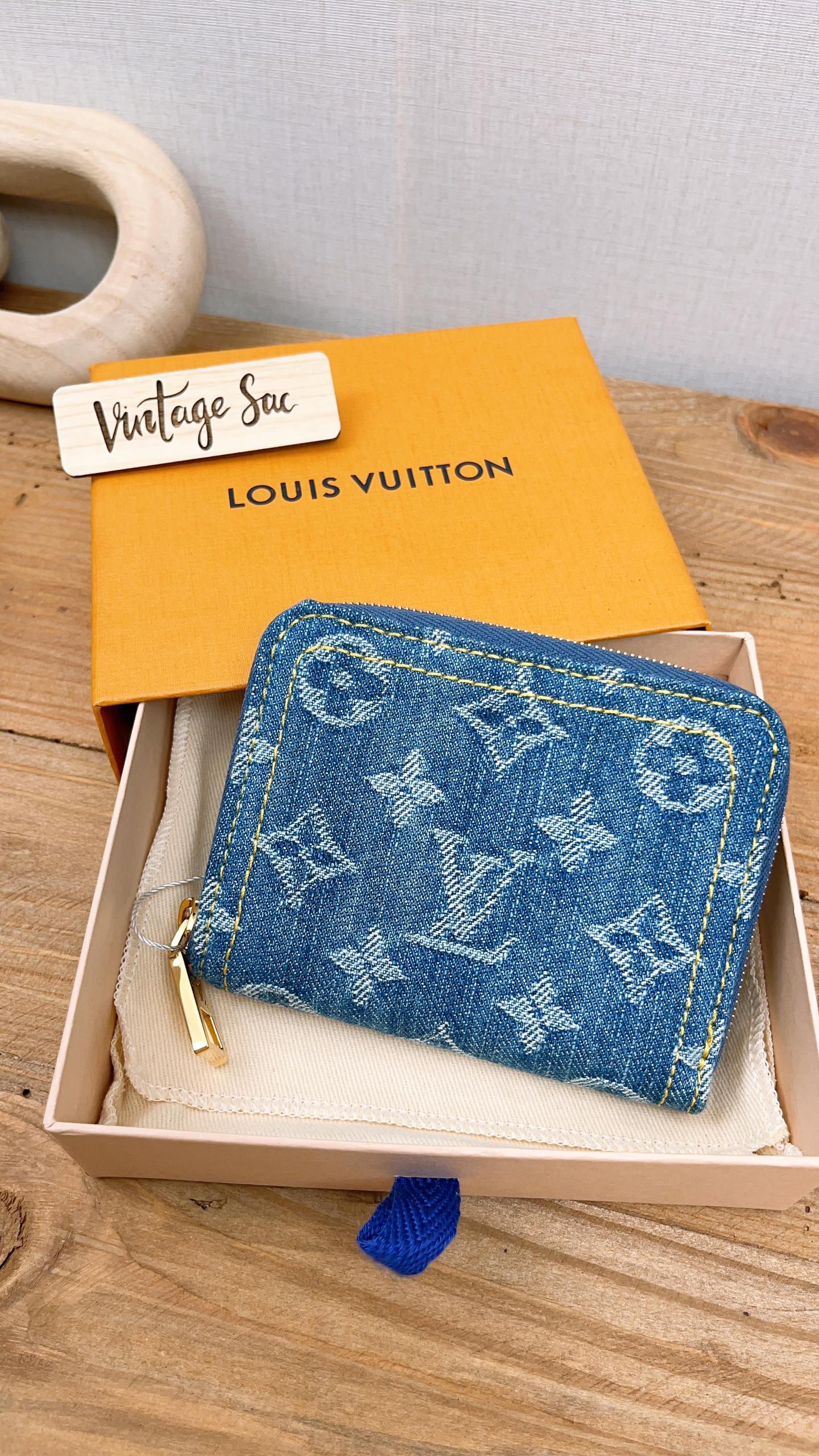 LV Monogram Denim Blue Zippy Coin Purse