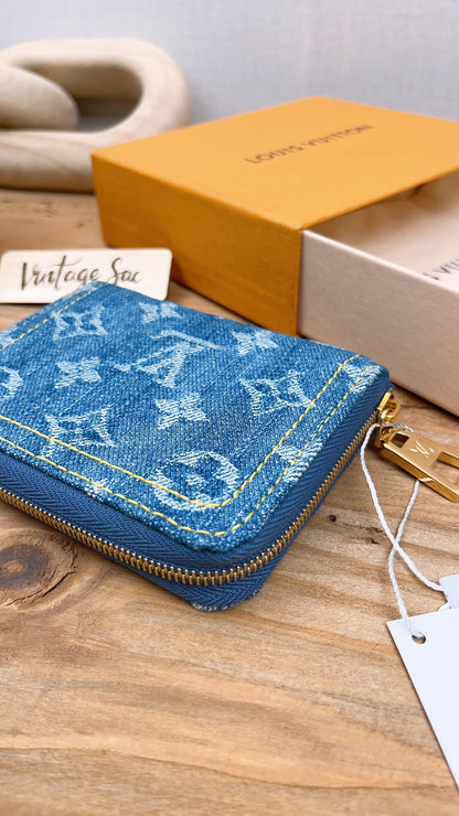 LV Monogram Denim Blue Zippy Coin Purse