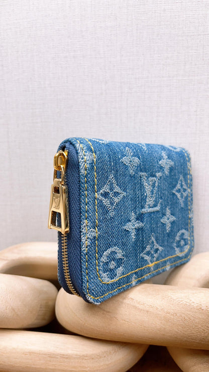 LV Monogram Denim Blue Zippy Coin Purse