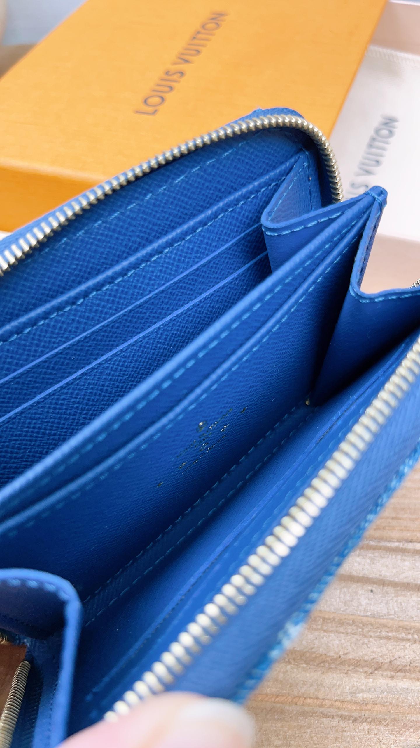 LV Monogram Denim Blue Zippy Coin Purse