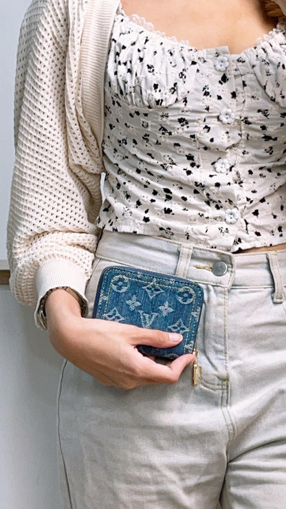 LV Monogram Denim Blue Zippy Coin Purse