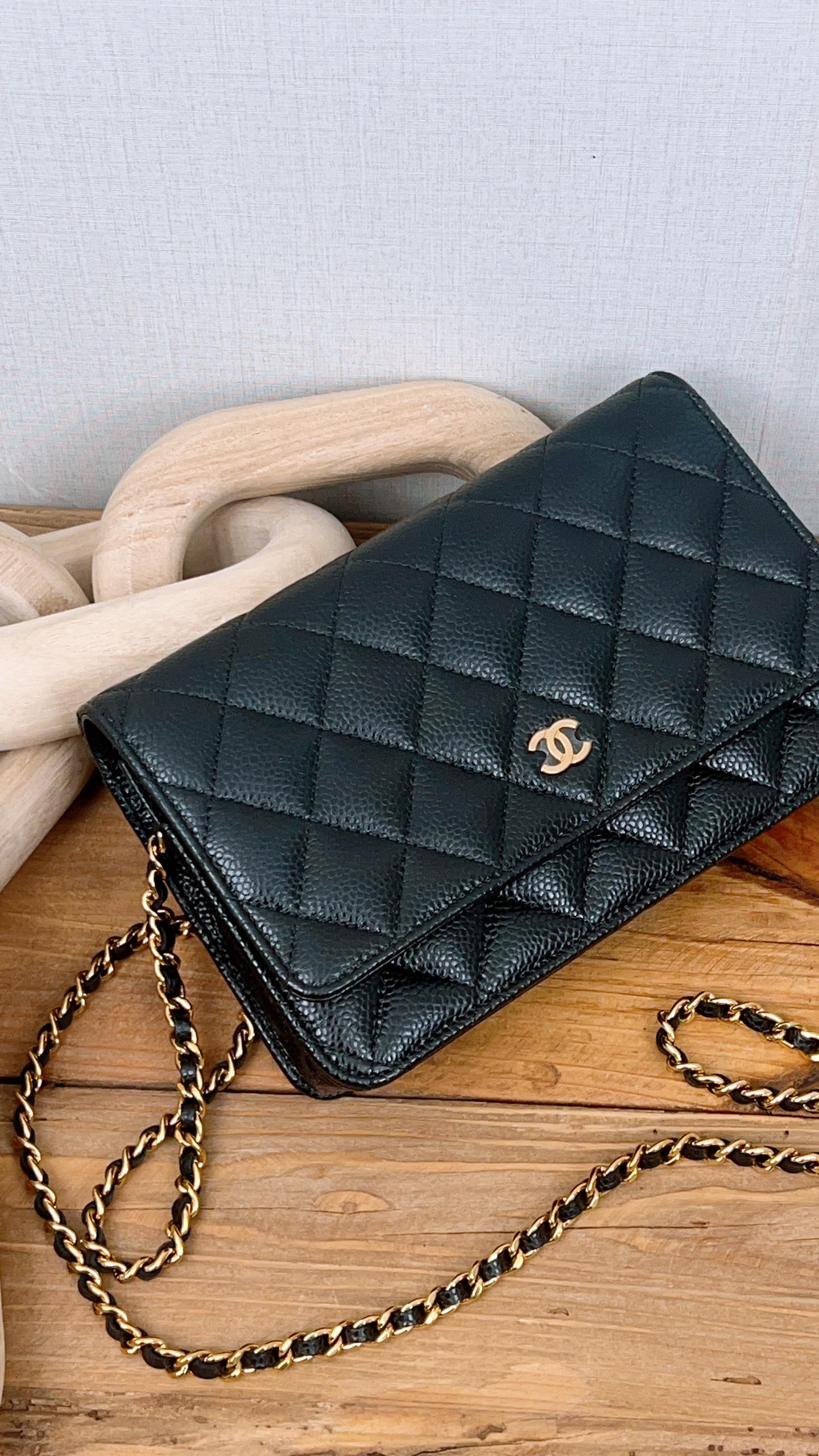 Chanel Black Caviar WOC (GHW)