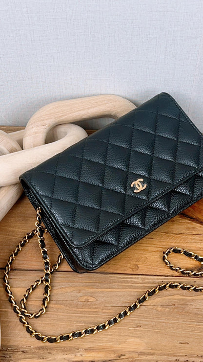 Chanel Black Caviar WOC (GHW)