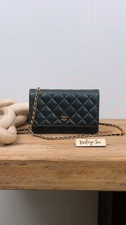 Chanel Black Caviar WOC (GHW)