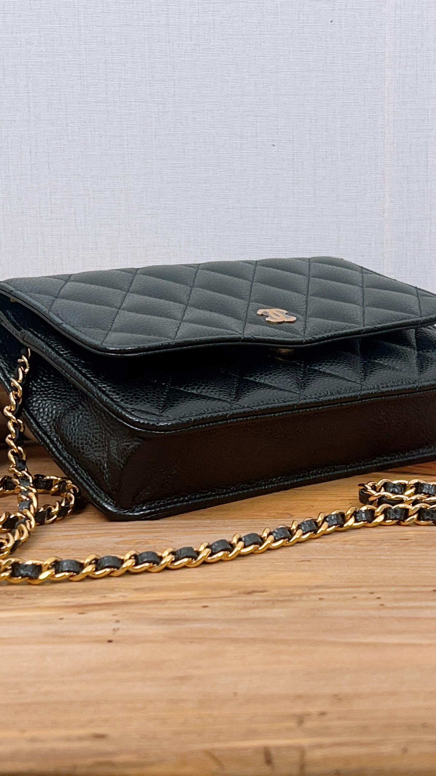 Chanel Black Caviar WOC (GHW)