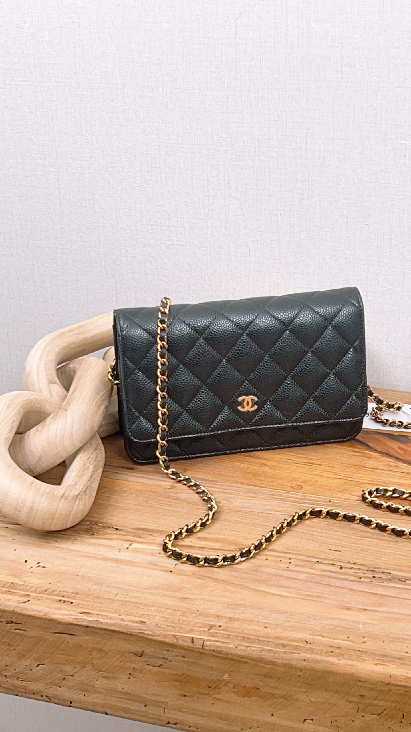 Chanel Black Caviar WOC (GHW)