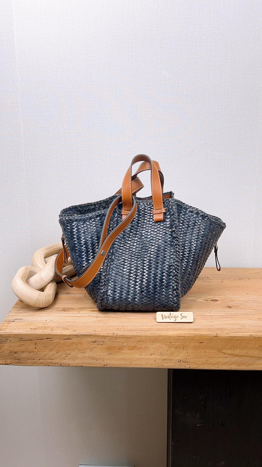 Loewe Navy Woven Medium Hammock