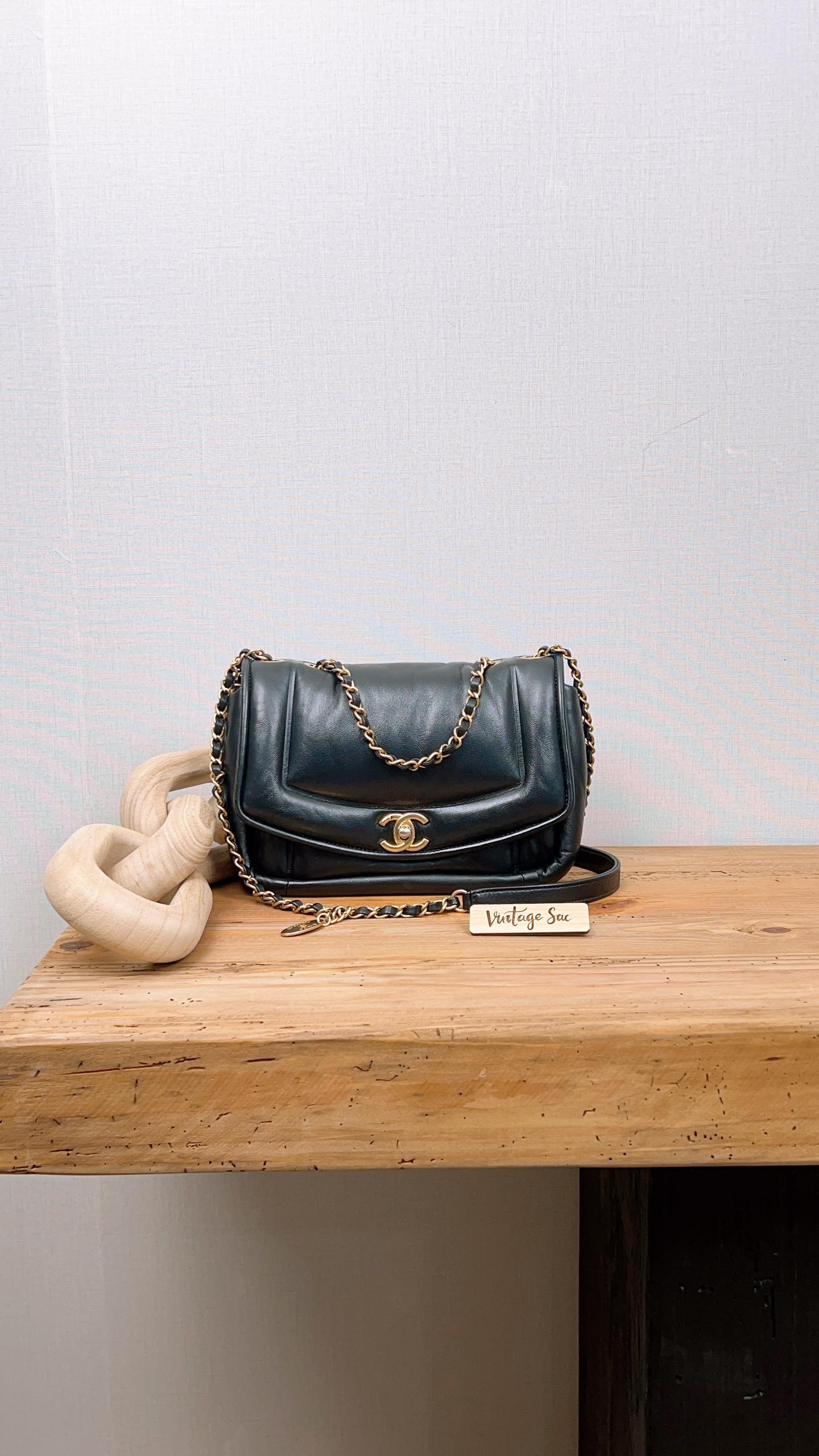 Chanel Black Lambskin Puffy Flap Bag (GHW)