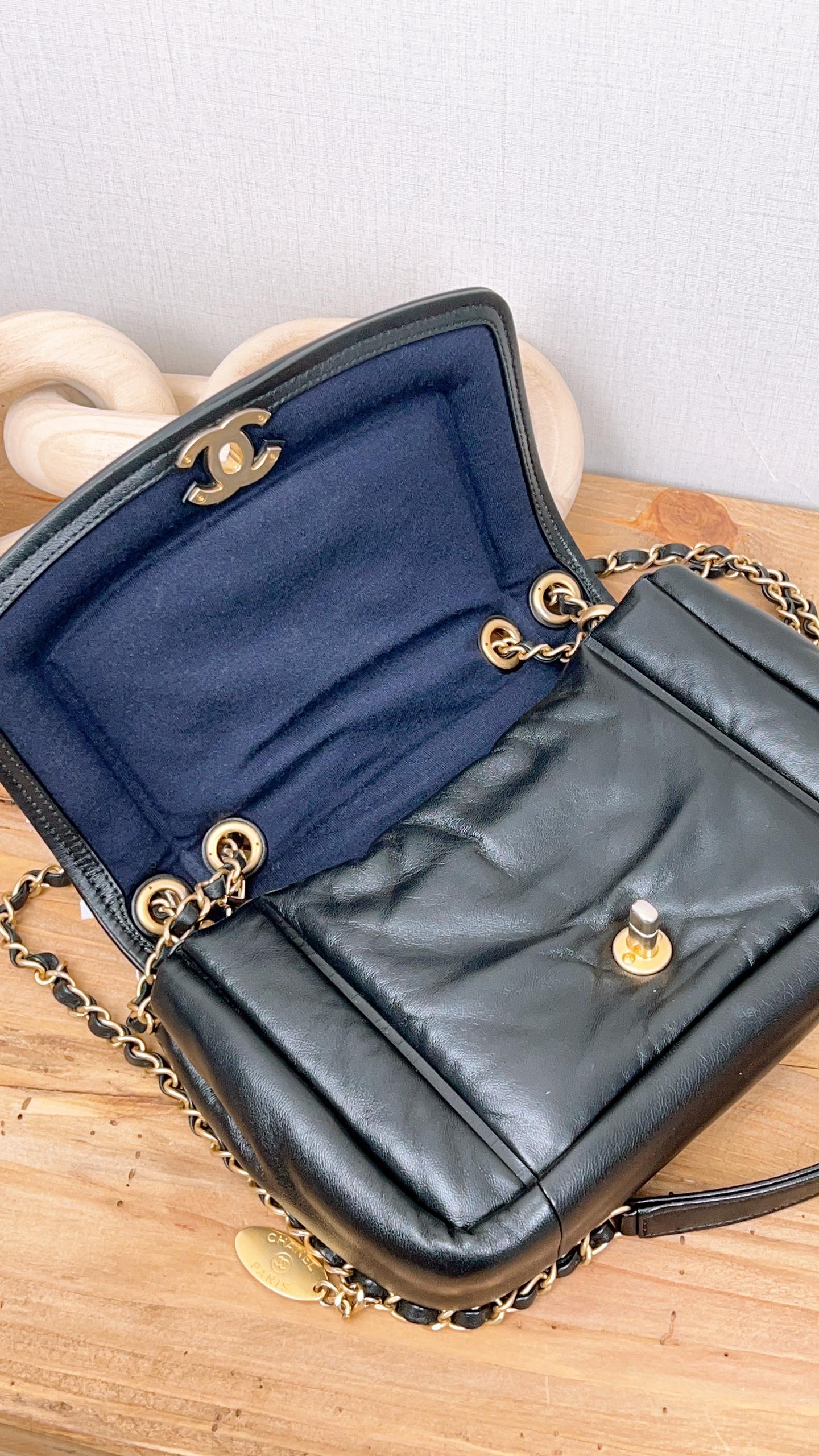 Chanel Black Lambskin Puffy Flap Bag (GHW)
