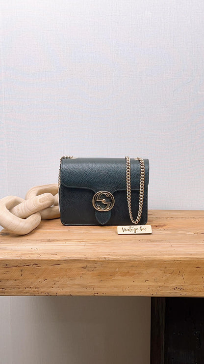Gucci Black Interlocking G Crossbody Bag (GHW)