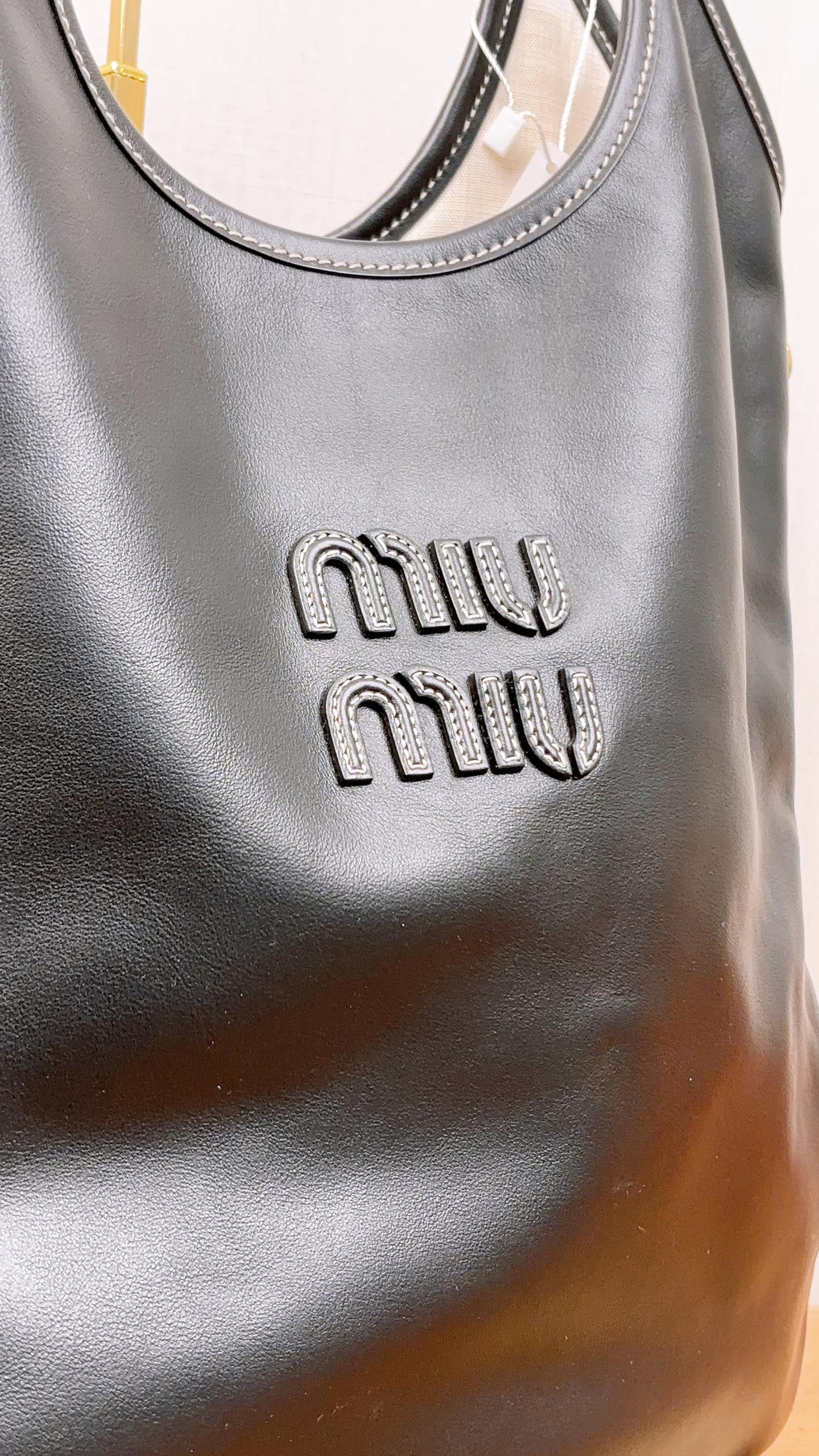 Miu Miu Black Calfskin Ivy Tote