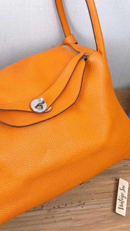 Hermes Orange Clemence Lindy 34 (PHW)
