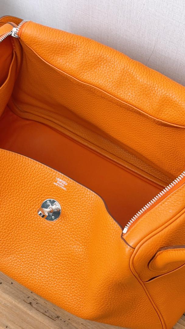 Hermes Orange Clemence Lindy 34 (PHW)