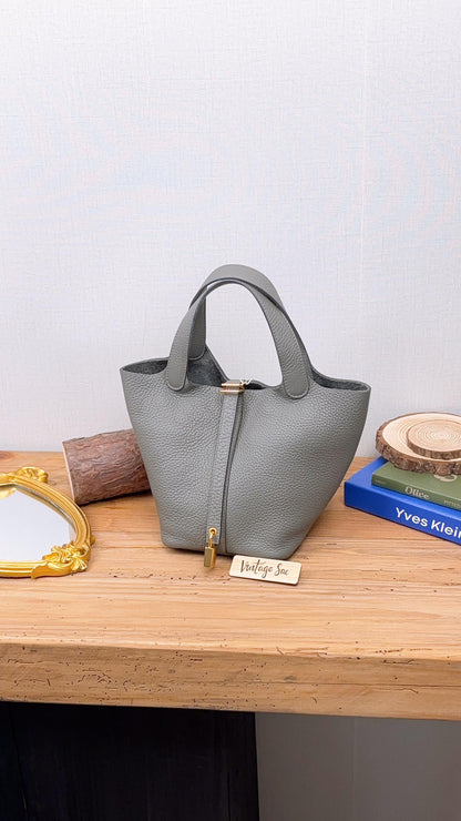 Hermes Gris Meyer Picotin 18 (GHW)