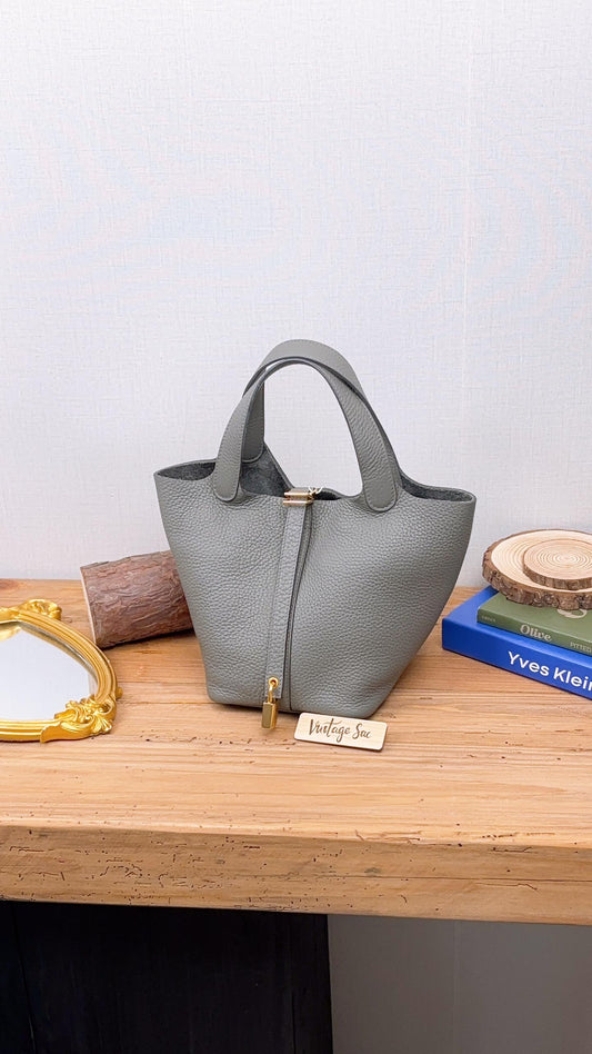 Hermes Gris Meyer Picotin 18 (GHW)