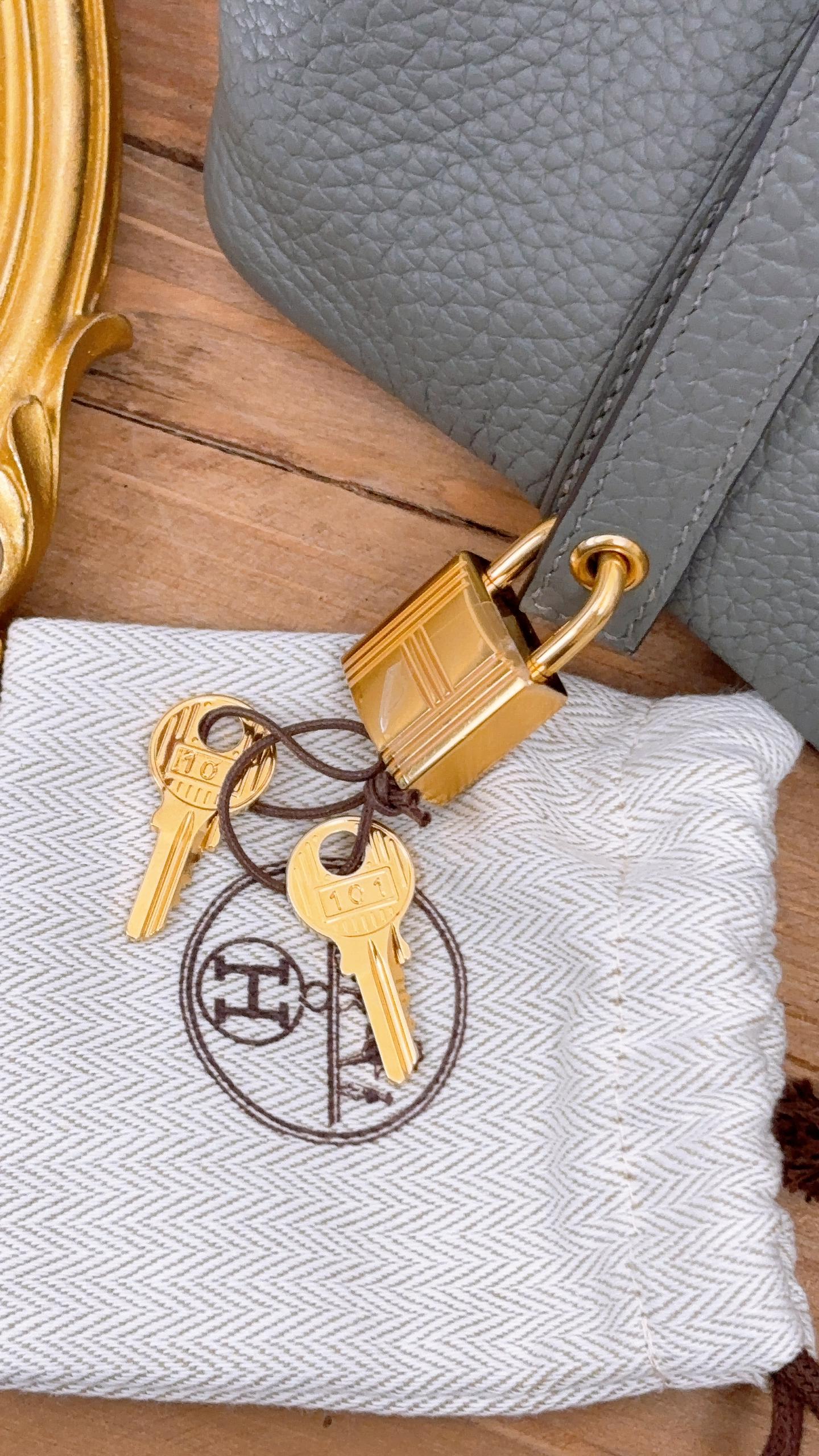 Hermes Gris Meyer Picotin 18 (GHW)
