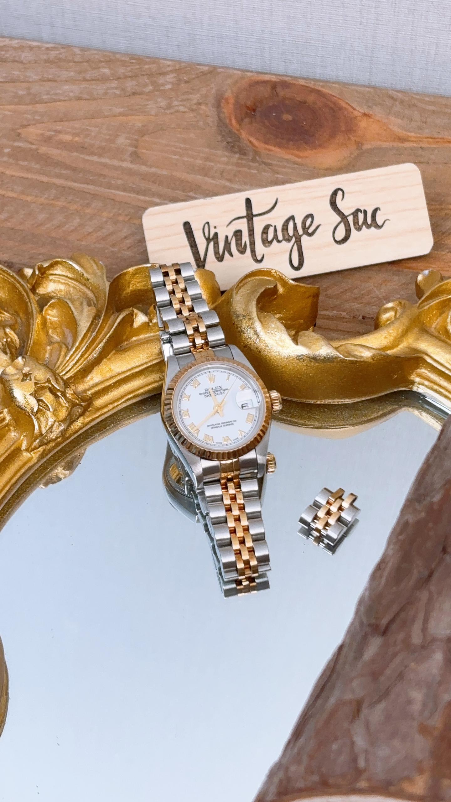Rolex Steel x 18K Yellow Gold White Datejust Automatic Watch 26mm