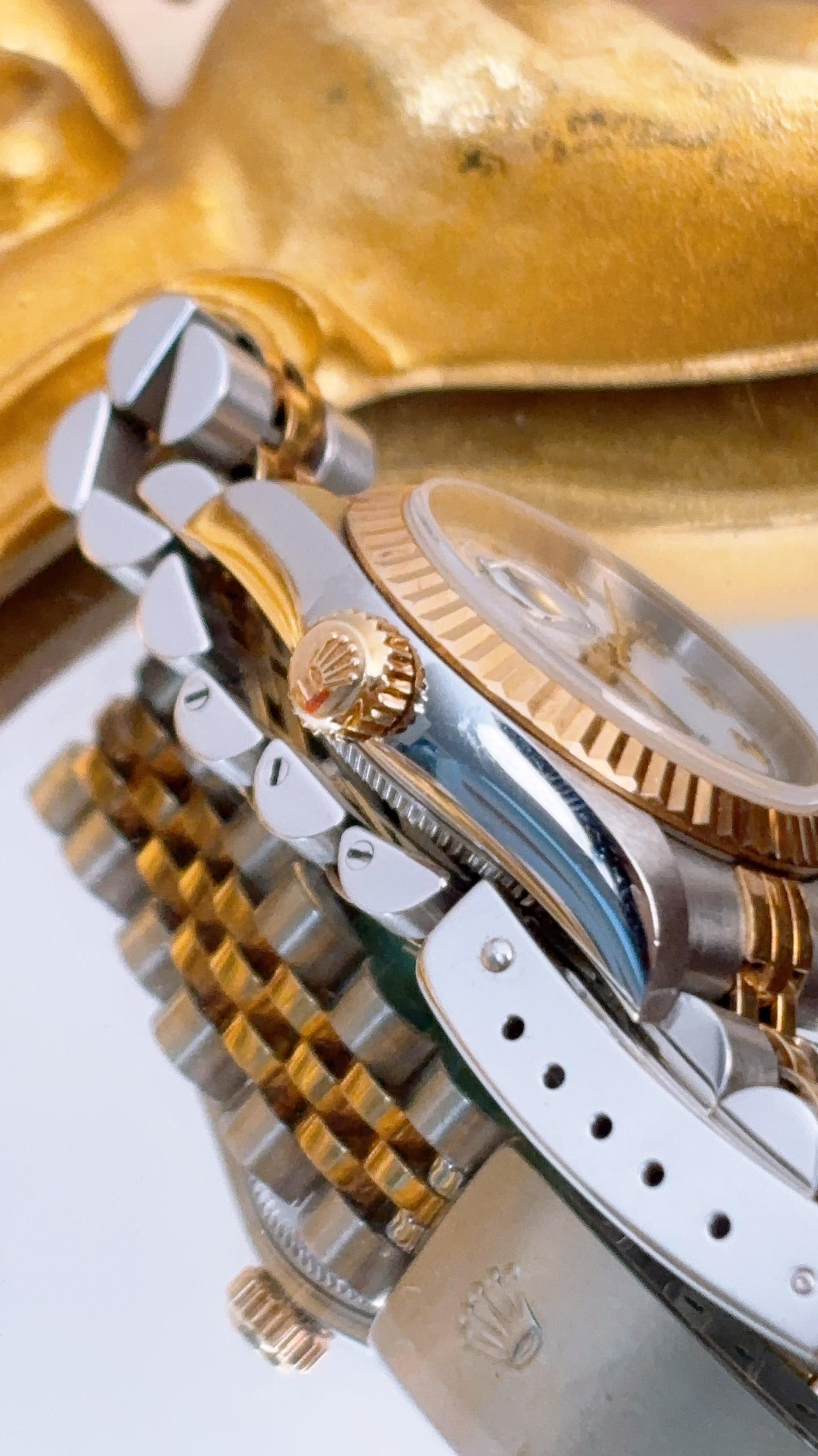 Rolex Steel x 18K Yellow Gold White Datejust Automatic Watch 26mm