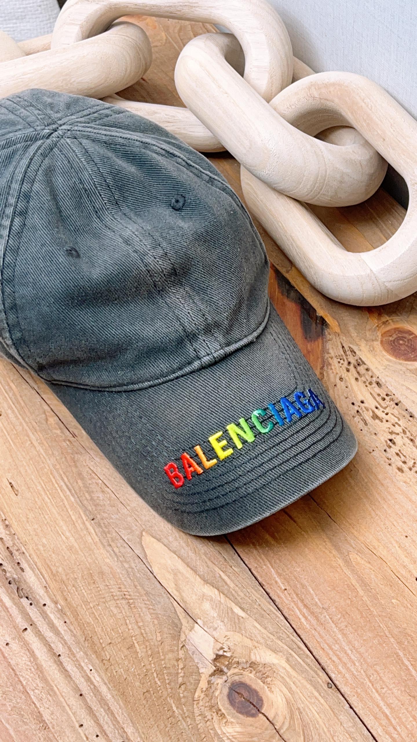Balenciaga Dark Grey Denim Logo Baseball Cap (size L) – VintageSac