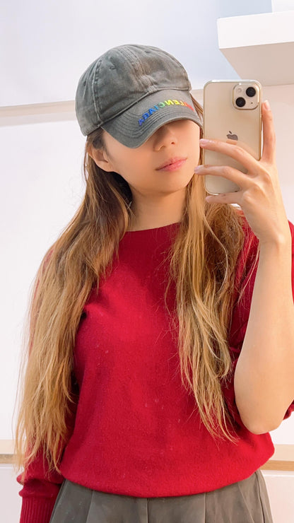 Balenciaga Dark Grey Denim Logo Baseball Cap (size L)