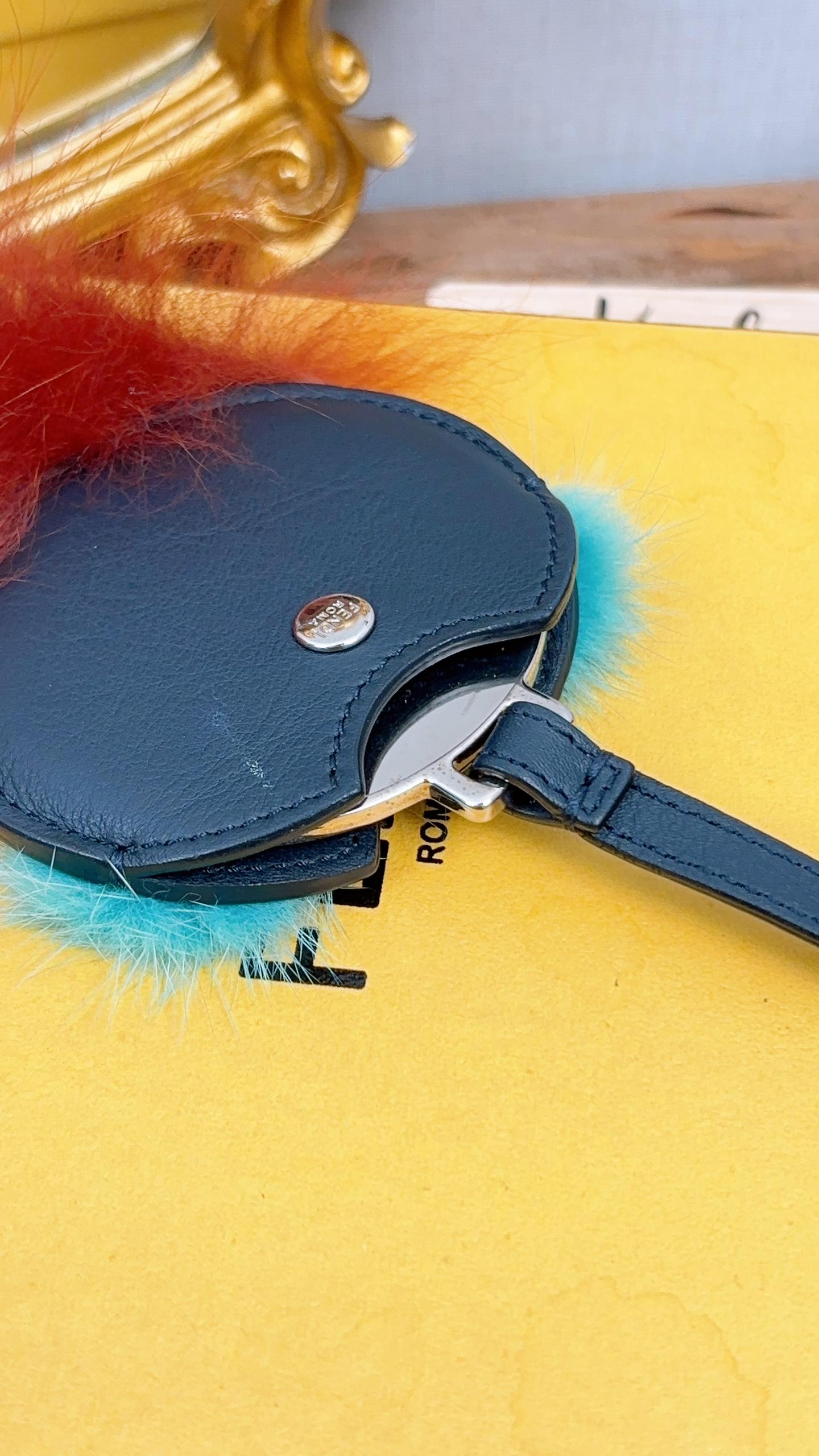 Fendi Teal Blue Mirror Bag Bugs Charm – VintageSac