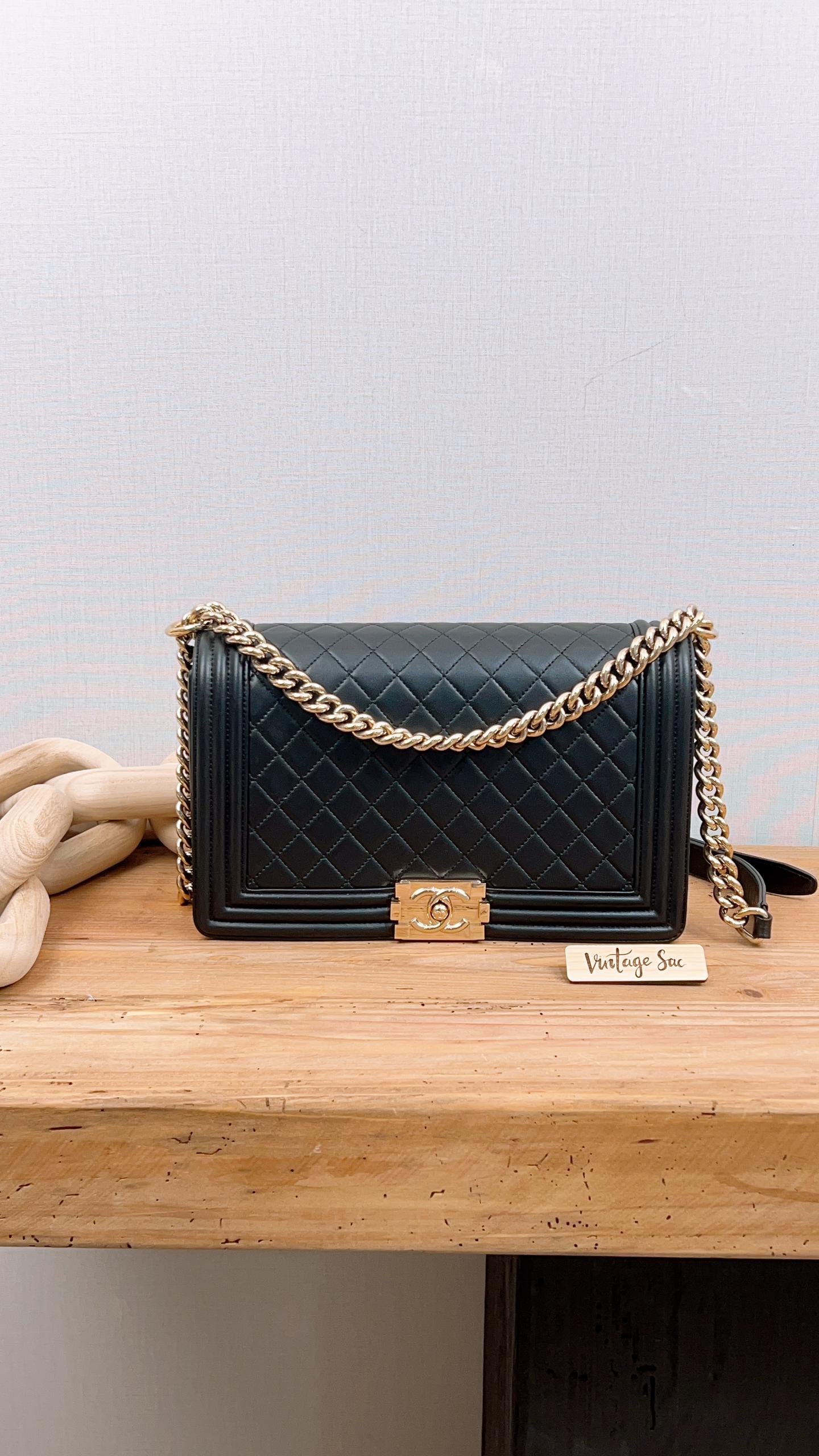 Chanel Black Lambskin New Medium Boy Flap (LGHW)