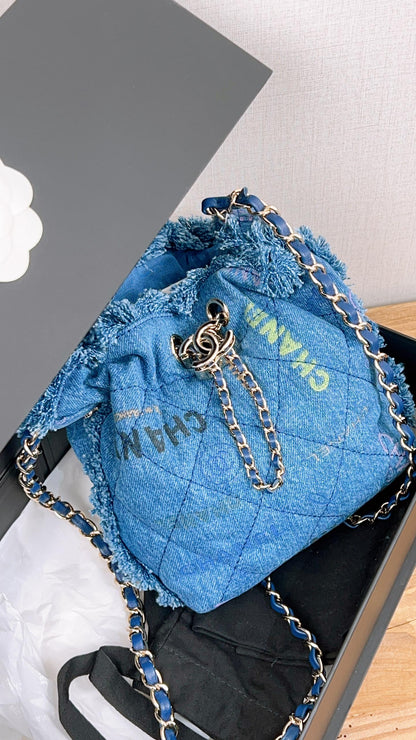 Chanel Denim Bucket Bag