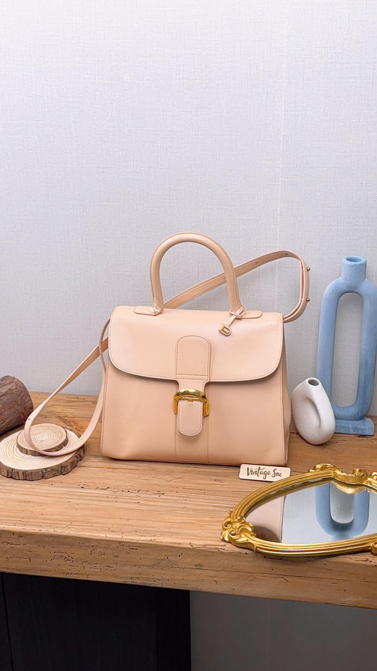 Delvaux Beige Calfskin Brillant MM (GHW)