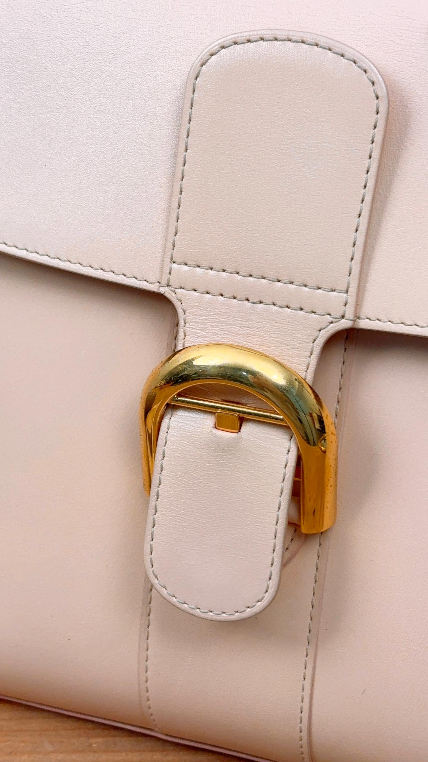Delvaux Beige Calfskin Brillant MM (GHW)