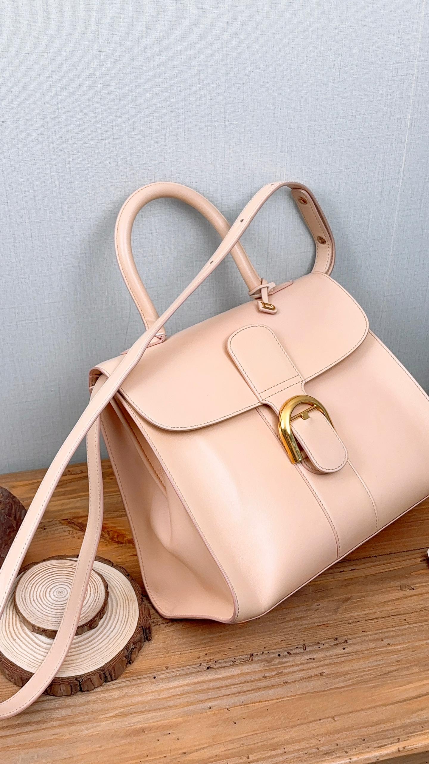 Delvaux Beige Calfskin Brillant MM (GHW)