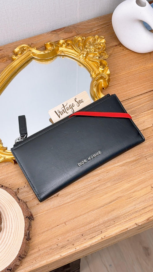 Dior Black Calfskin D’Homme Band Long Wallet