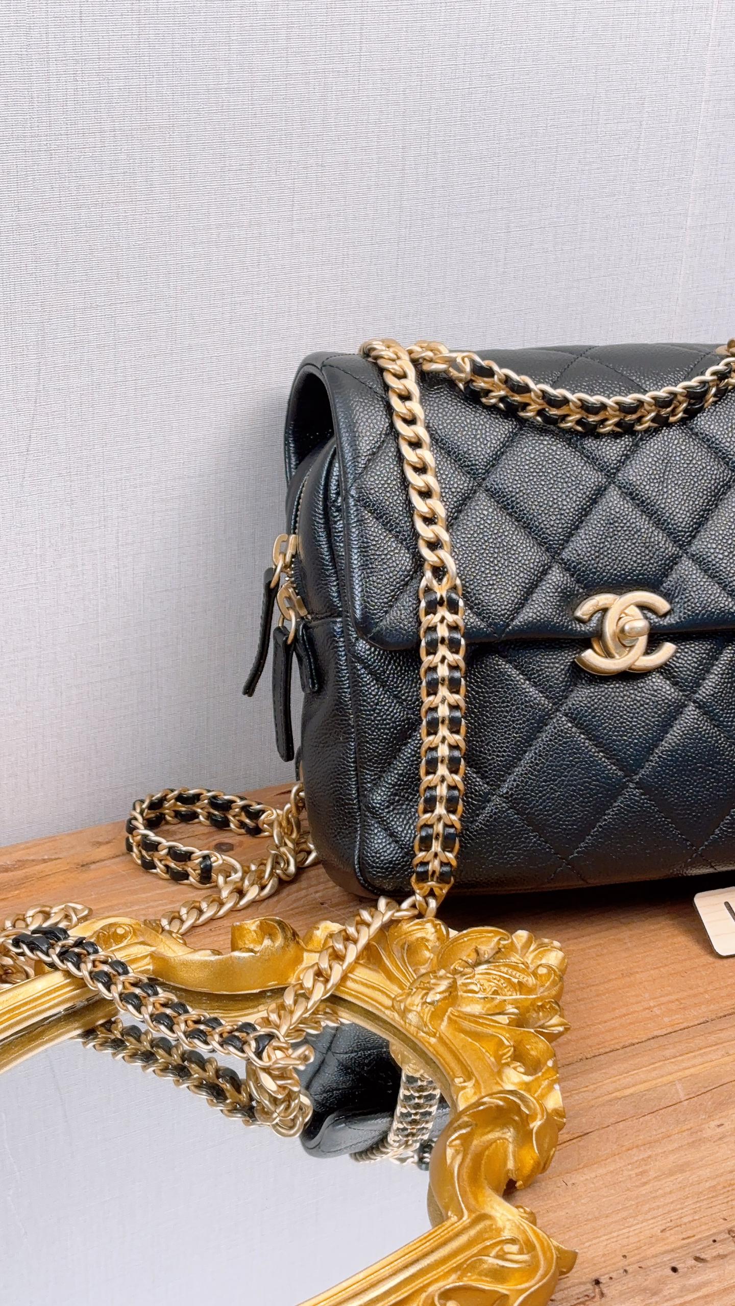 Chanel Black Caviar Melody Backpack (GHW)