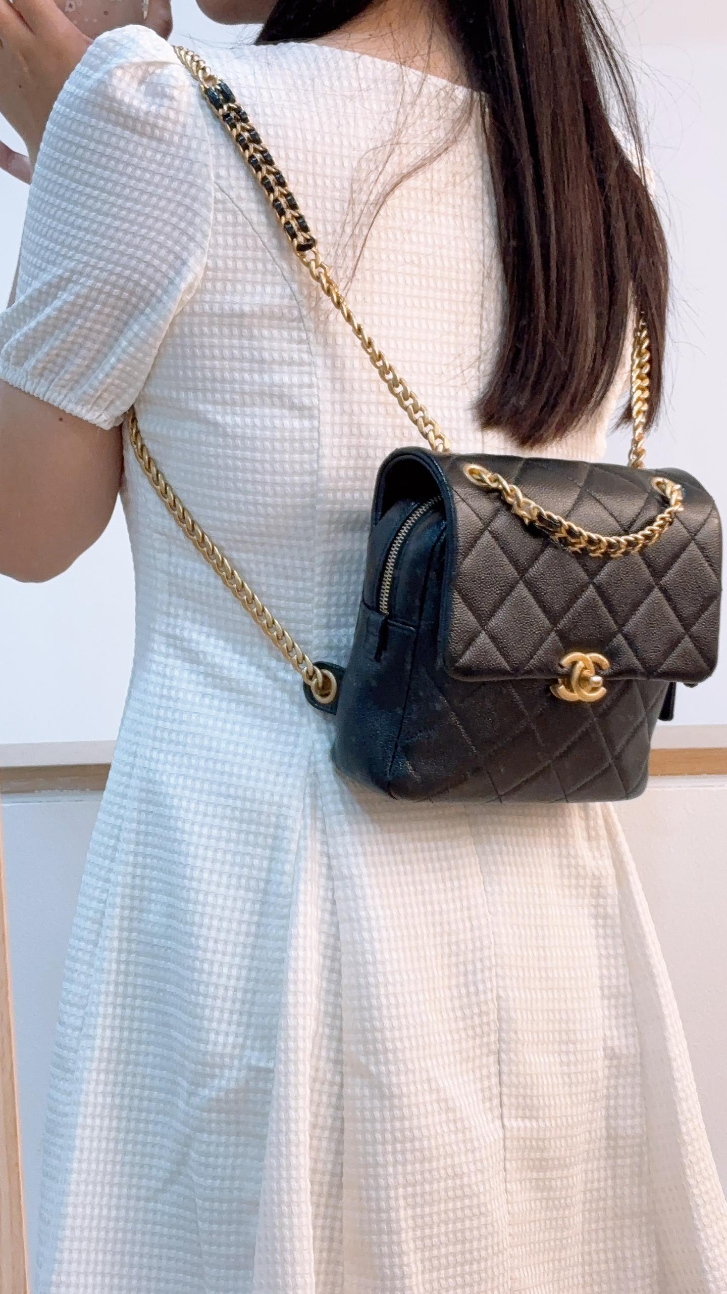 Chanel Black Caviar Melody Backpack (GHW)