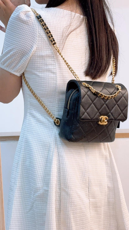 Chanel Black Caviar Melody Backpack (GHW)