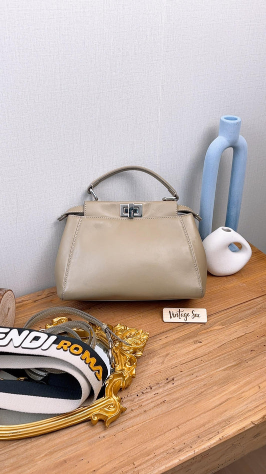 Fendi Dove Grey Calfskin Mini Peekaboo (SHW)