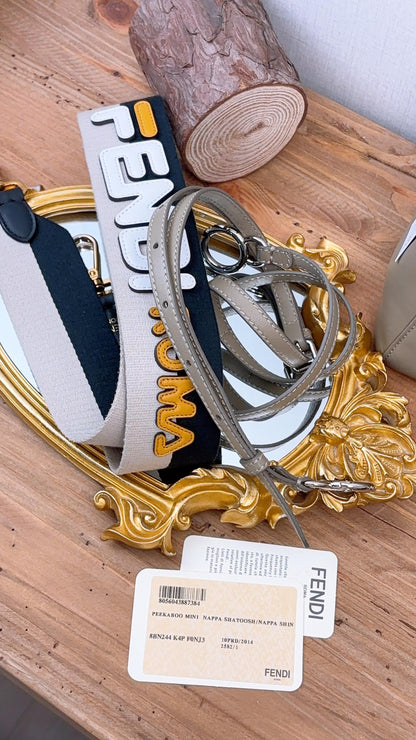 Fendi Dove Grey Calfskin Mini Peekaboo (SHW)