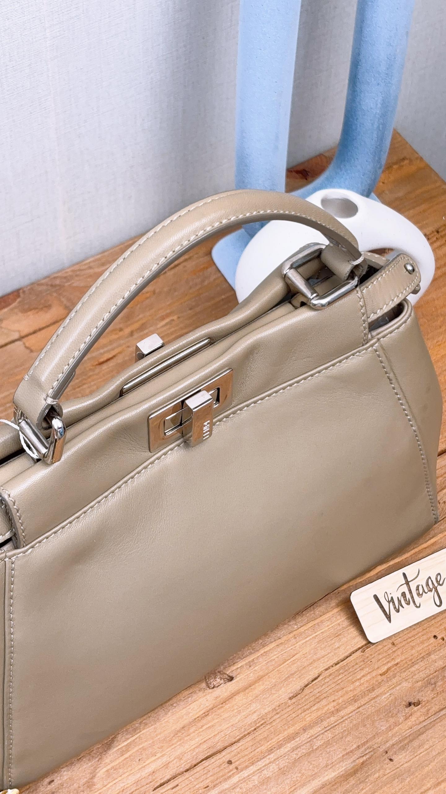 Fendi Dove Grey Calfskin Mini Peekaboo (SHW)