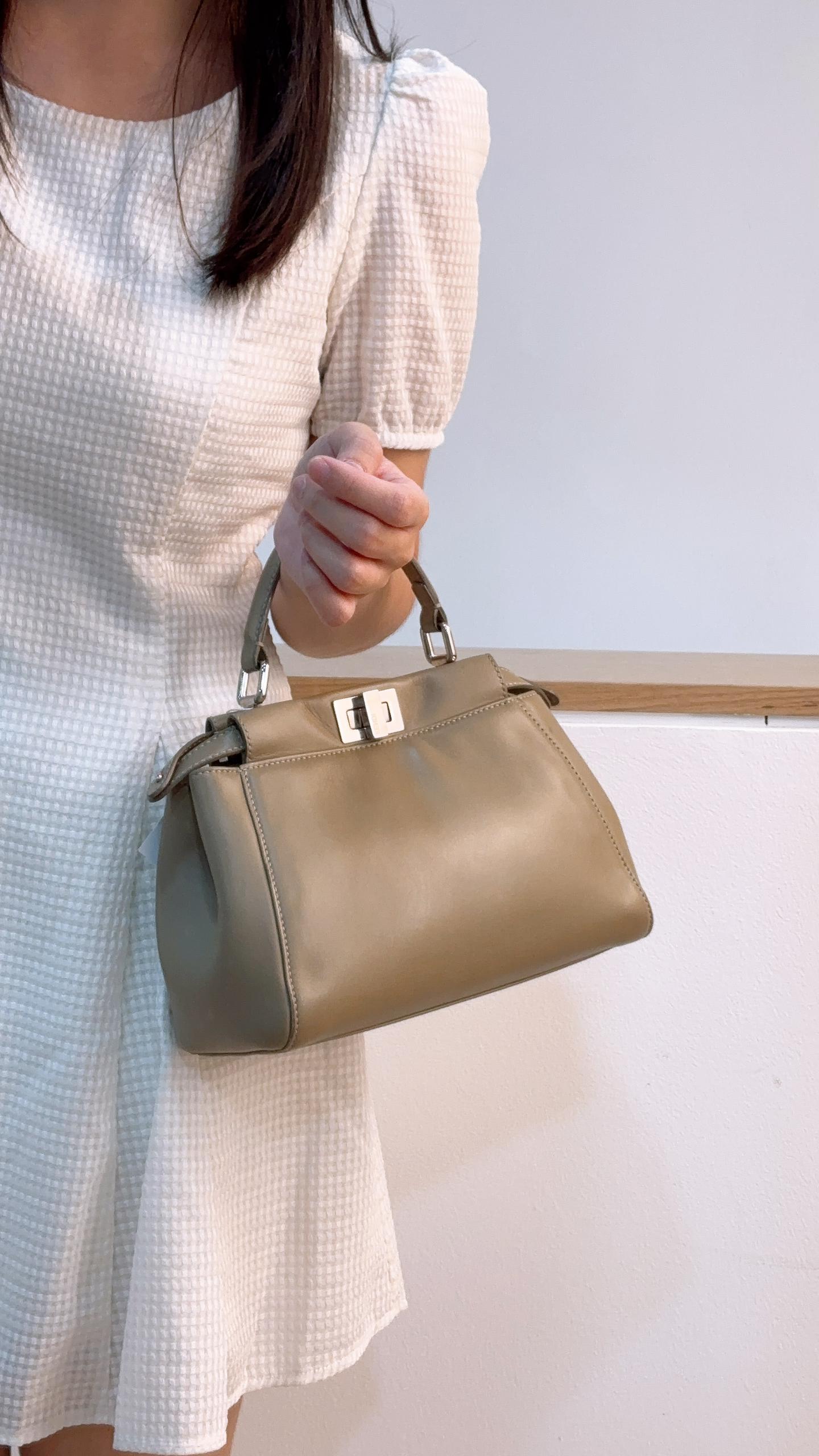 Fendi Dove Grey Calfskin Mini Peekaboo (SHW)
